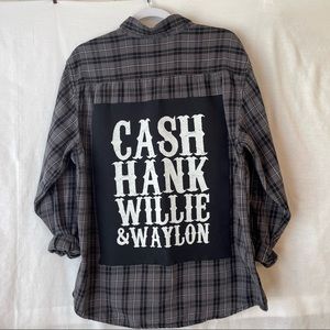 Cash Hank Willie Waylon Flannel Shirt